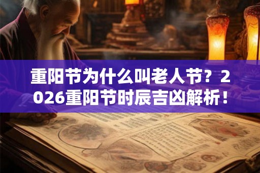 重阳节为什么叫老人节？2026重阳节时辰吉凶解析！