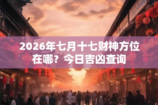 2026年七月十七财神方位在哪？今日吉凶查询