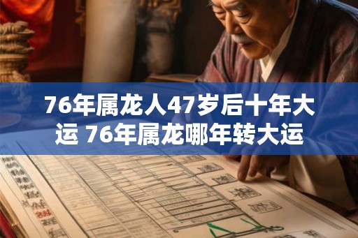 76年属龙人47岁后十年大运 76年属龙哪年转大运