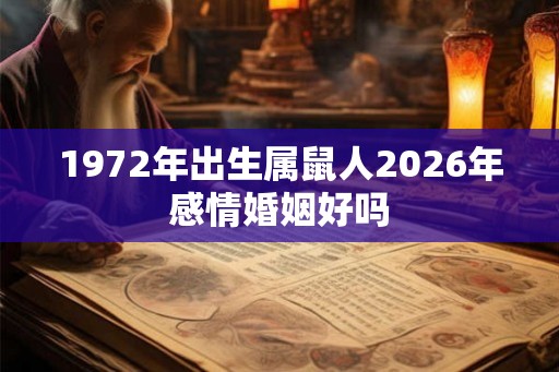 1972年出生属鼠人2026年感情婚姻好吗