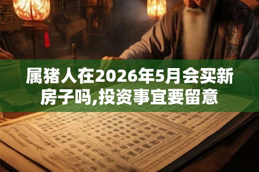 属猪人在2026年5月会买新房子吗,投资事宜要留意 属猪人在2026年5月会买新房子吗,投资事宜要留意