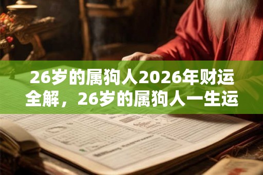 26岁的属狗人2026年财运全解,26岁的属狗人一生运势如何? 26岁的属狗人2026年财运全解,26岁的属狗人一生运势如何?