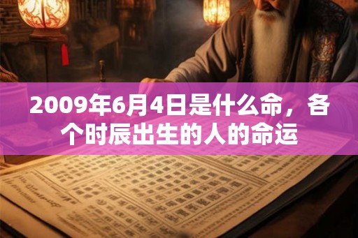 2009年6月4日是什么命,各个时辰出生的人的命运 2009年6月4日是什么命,各个时辰出生的人的命运