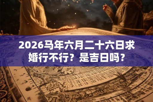 2026马年六月二十六日求婚行不行？是吉日吗？
