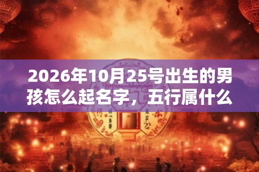 2026年10月25号出生的男孩怎么起名字，五行属什么