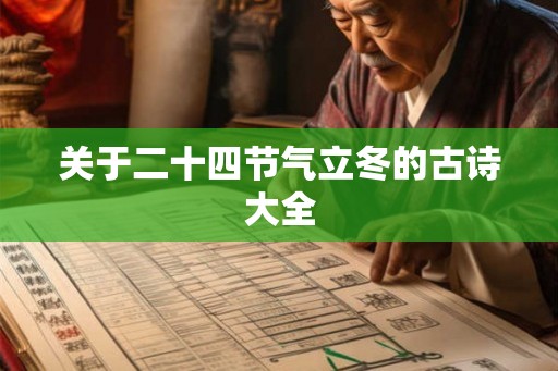 关于二十四节气立冬的古诗大全