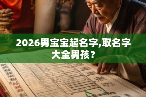 2026男宝宝起名字,取名字大全男孩？