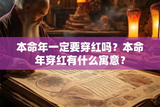 本命年一定要穿红吗？本命年穿红有什么寓意？