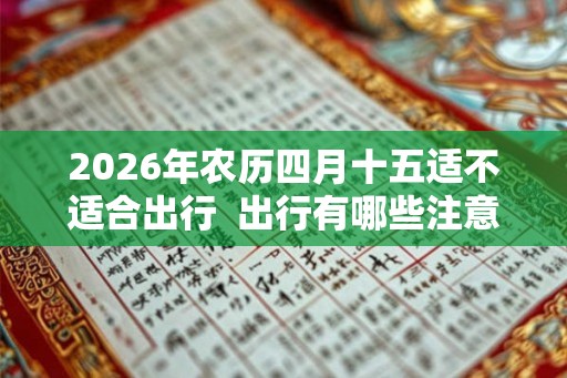 2026年农历四月十五适不适合出行 出行有哪些注意事项 2026年农历四月十五适不适合出行 出行有哪些注意事项