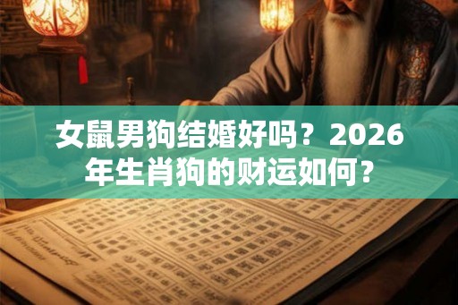 女鼠男狗结婚好吗？2026年生肖狗的财运如何？