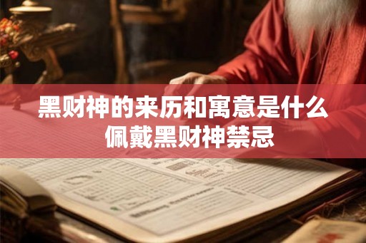 黑财神的来历和寓意是什么  佩戴黑财神禁忌