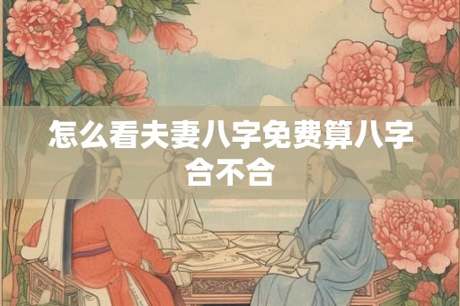 怎么看夫妻八字免费算八字合不合