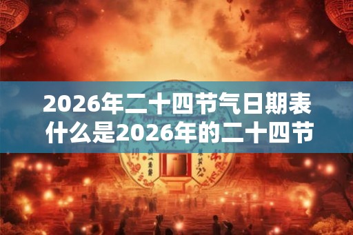 2026年二十四节气日期表 什么是2026年的二十四节气日期表 2026年二十四节气日期表 什么是2026年的二十四节气日期表