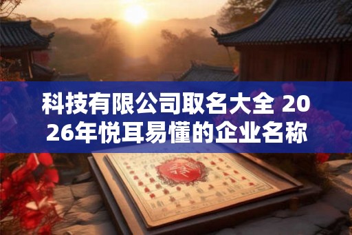 科技有限公司取名大全 2026年悦耳易懂的企业名称 科技有限公司取名大全 2026年悦耳易懂的企业名称