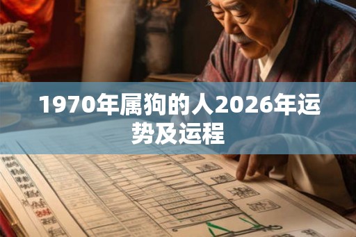 1970年属狗的人2026年运势及运程