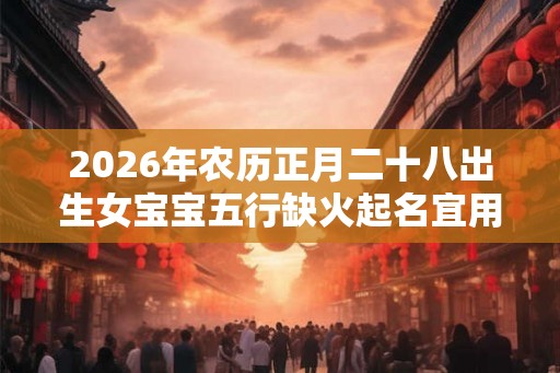 2026年农历正月二十八出生女宝宝五行缺火起名宜用字