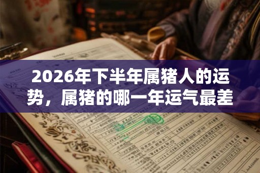 2026年下半年属猪人的运势，属猪的哪一年运气最差？