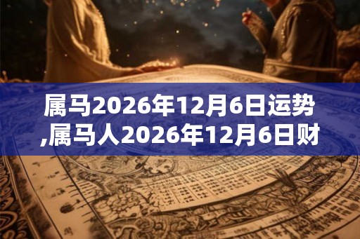 属马2026年12月6日运势,属马人2026年12月6日财运,生肖马2026年12月6日运势