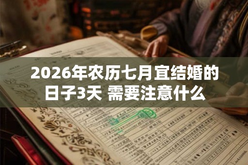 2026年农历七月宜结婚的日子3天 需要注意什么 2026年农历七月宜结婚的日子3天 需要注意什么