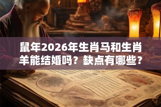 鼠年2026年生肖马和生肖羊能结婚吗？缺点有哪些？