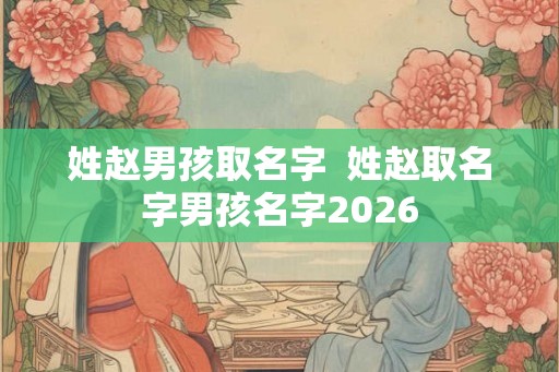 姓赵男孩取名字  姓赵取名字男孩名字2026
