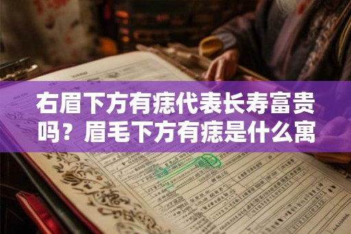 右眉下方有痣代表长寿富贵吗？眉毛下方有痣是什么寓意？