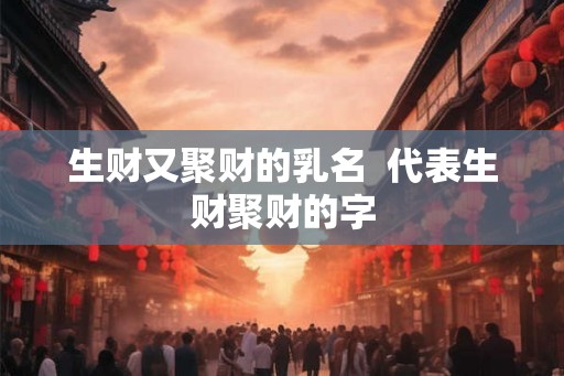 生财又聚财的乳名  代表生财聚财的字