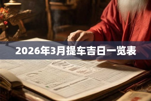 2026年3月提车吉日一览表