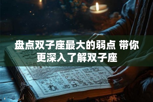 盘点双子座最大的弱点 带你更深入了解双子座