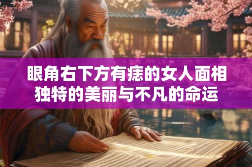 眼角右下方有痣的女人面相独特的美丽与不凡的命运