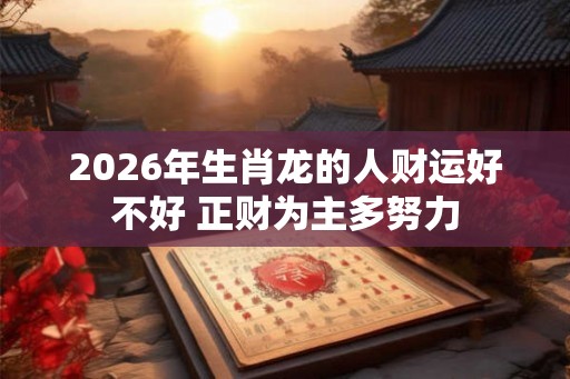 2026年生肖龙的人财运好不好 正财为主多努力