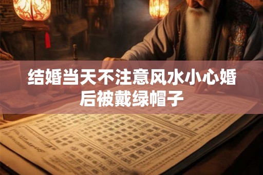 结婚当天不注意风水小心婚后被戴绿帽子