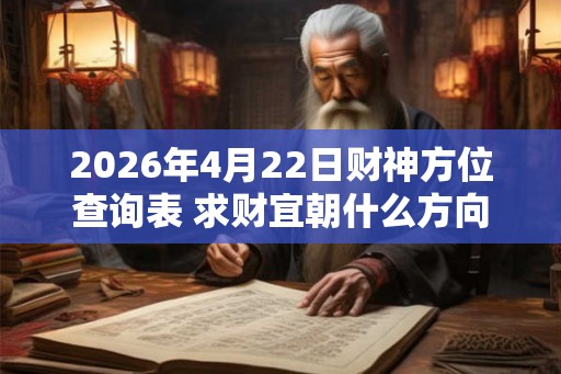 2026年4月22日财神方位查询表 求财宜朝什么方向