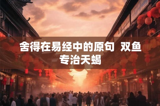 舍得在易经中的原句  双鱼专治天蝎