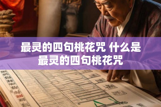 最灵的四句桃花咒 什么是最灵的四句桃花咒