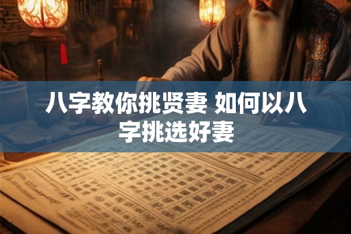 八字教你挑贤妻 如何以八字挑选好妻
