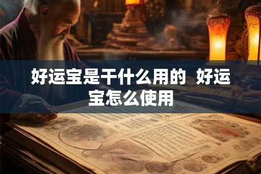 好运宝是干什么用的  好运宝怎么使用
