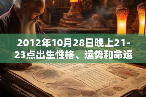 2012年10月28日晚上21-23点出生性格、运势和命运