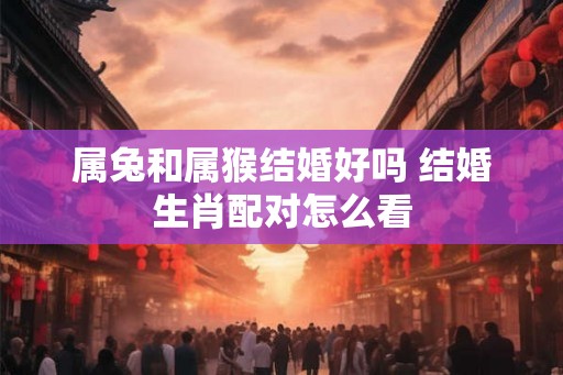 属兔和属猴结婚好吗 结婚生肖配对怎么看