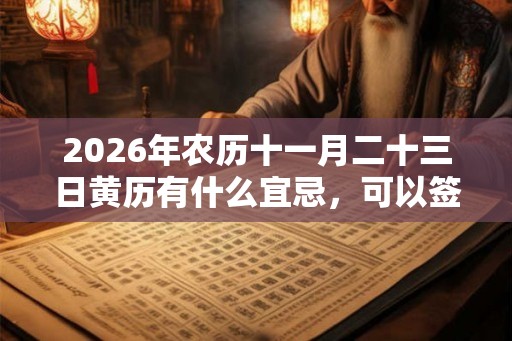 2026年农历十一月二十三日黄历有什么宜忌，可以签约吗？