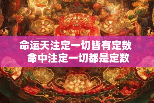 命运天注定一切皆有定数  命中注定一切都是定数