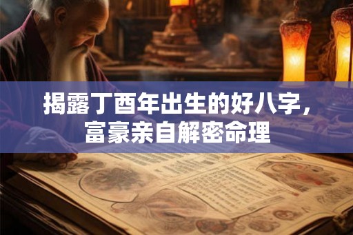 揭露丁酉年出生的好八字，富豪亲自解密命理