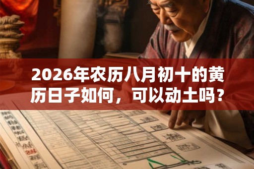 2026年农历八月初十的黄历日子如何，可以动土吗？