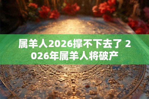 属羊人2026撑不下去了 2026年属羊人将破产