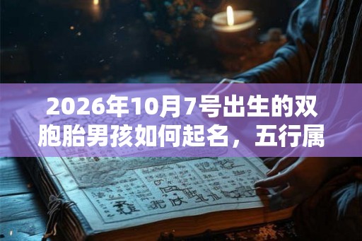 2026年10月7号出生的双胞胎男孩如何起名，五行属什么
