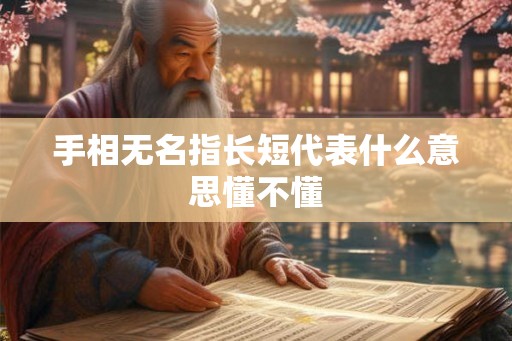 手相无名指长短代表什么意思懂不懂
