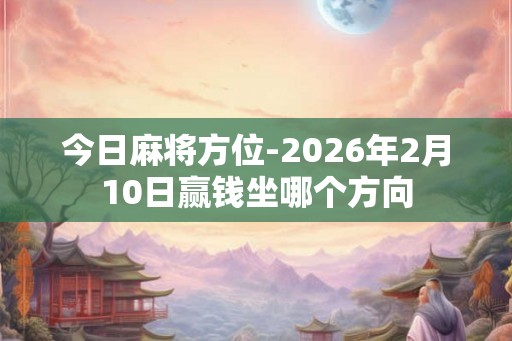 今日麻将方位-2026年2月10日赢钱坐哪个方向