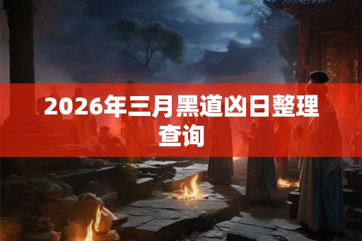 2026年三月黑道凶日整理查询