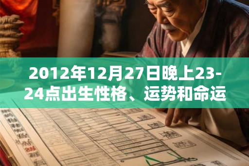 2012年12月27日晚上23-24点出生性格、运势和命运