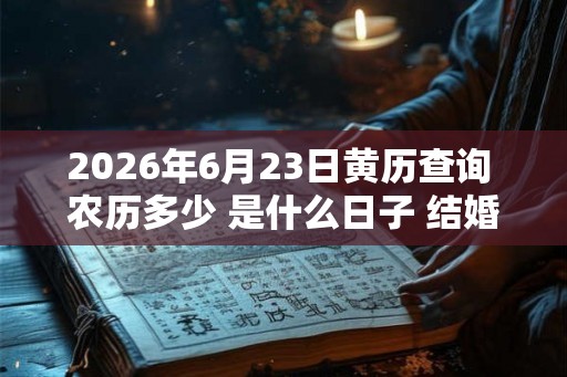 2026年6月23日黄历查询 农历多少 是什么日子 结婚吉时